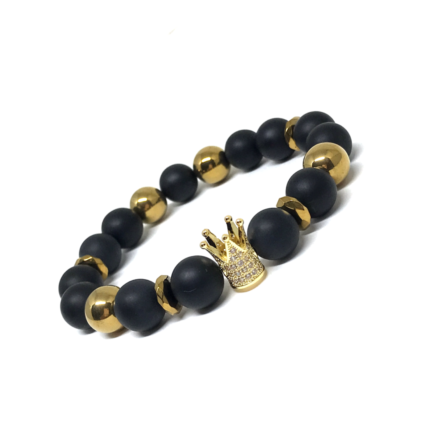Kingish/Crowned Onyx Bracelet