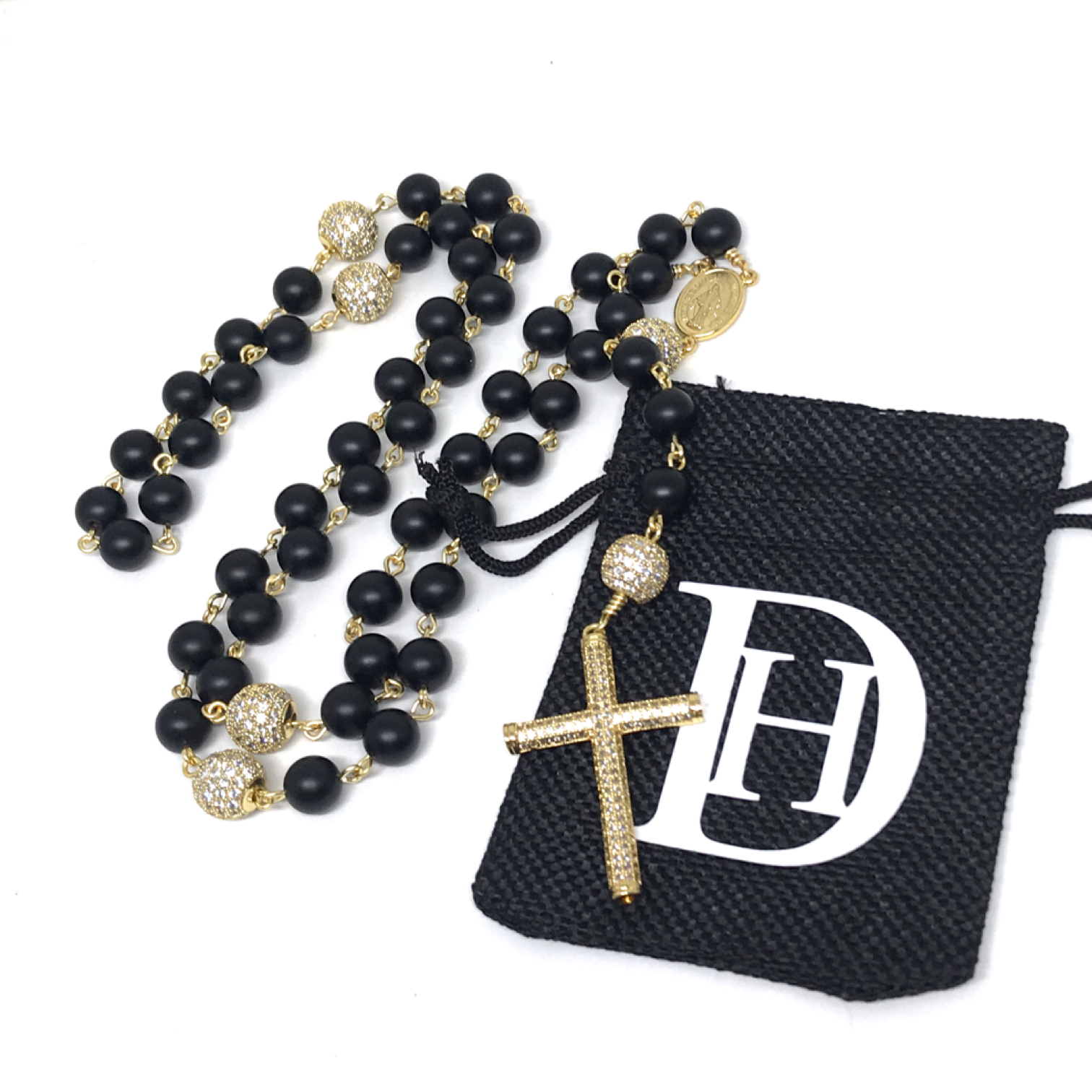 Onyx and Gold Rosary