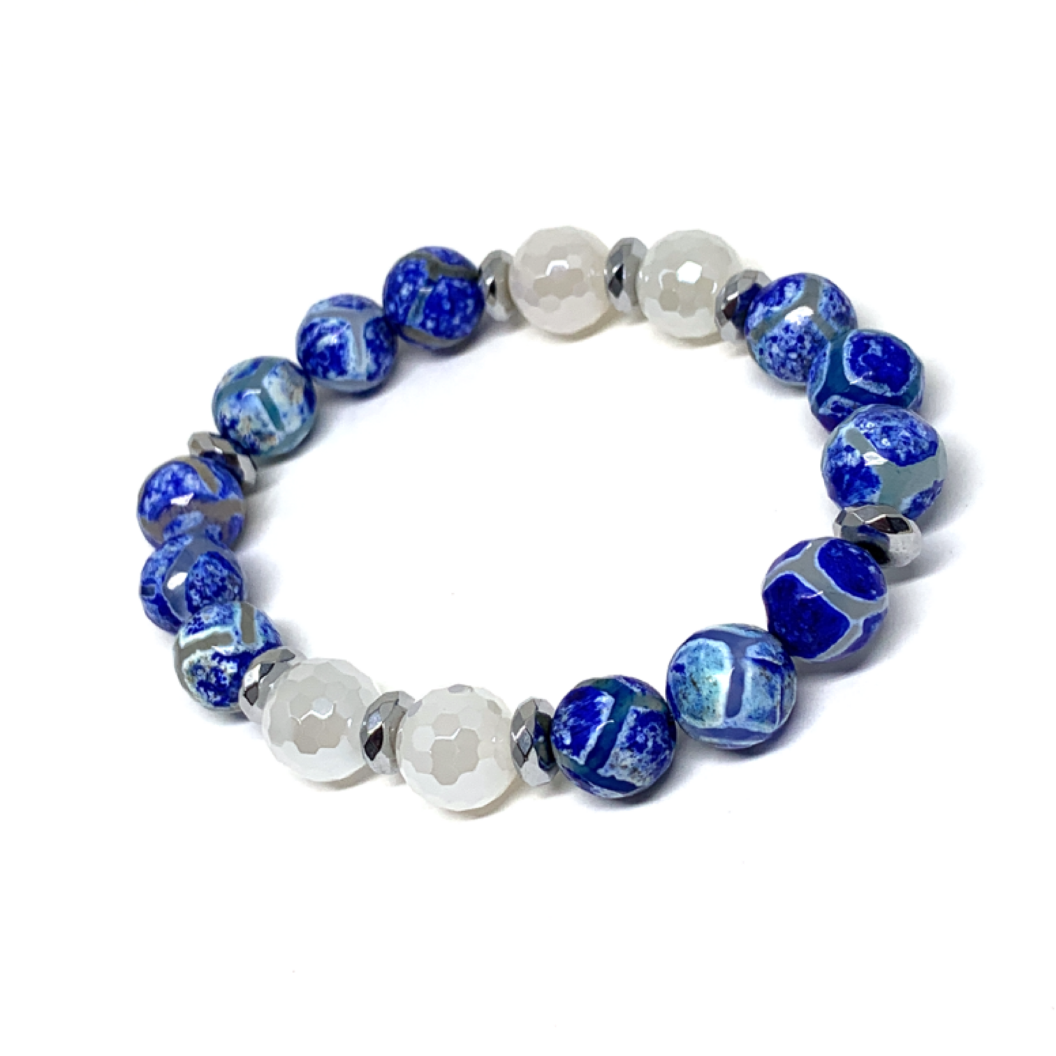 Blue & Pearly Agate Set