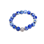 Load image into Gallery viewer, Blue Tibetian Agate with Pave Bead
