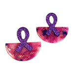 Load image into Gallery viewer, Memorial Marble Ribbon Earring
