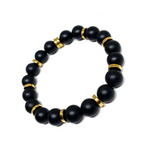 Load image into Gallery viewer, Onyx and Gold Hematite Bracelet
