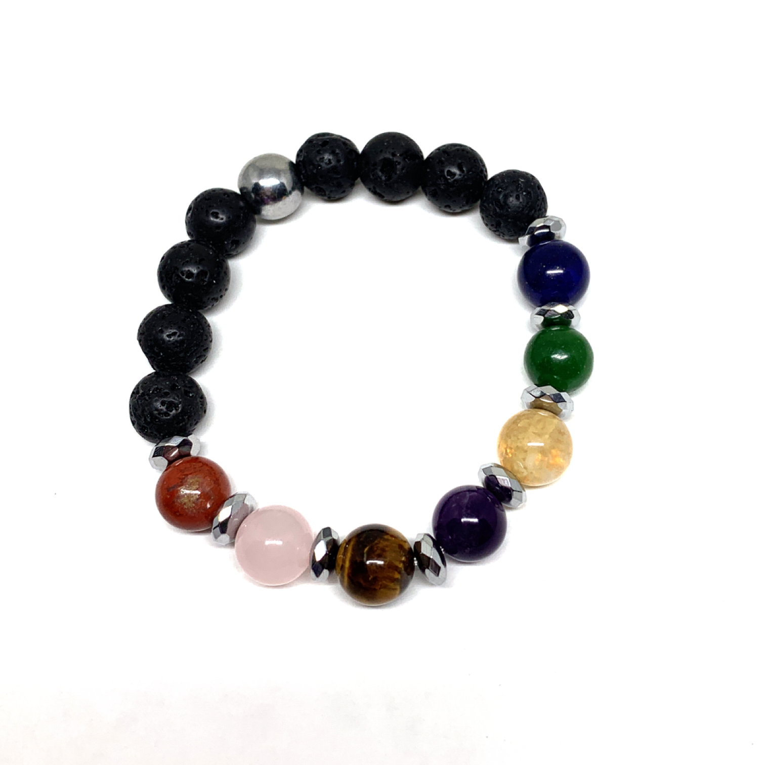 Silver Diffuser Chakra Bracelet (with spacers)