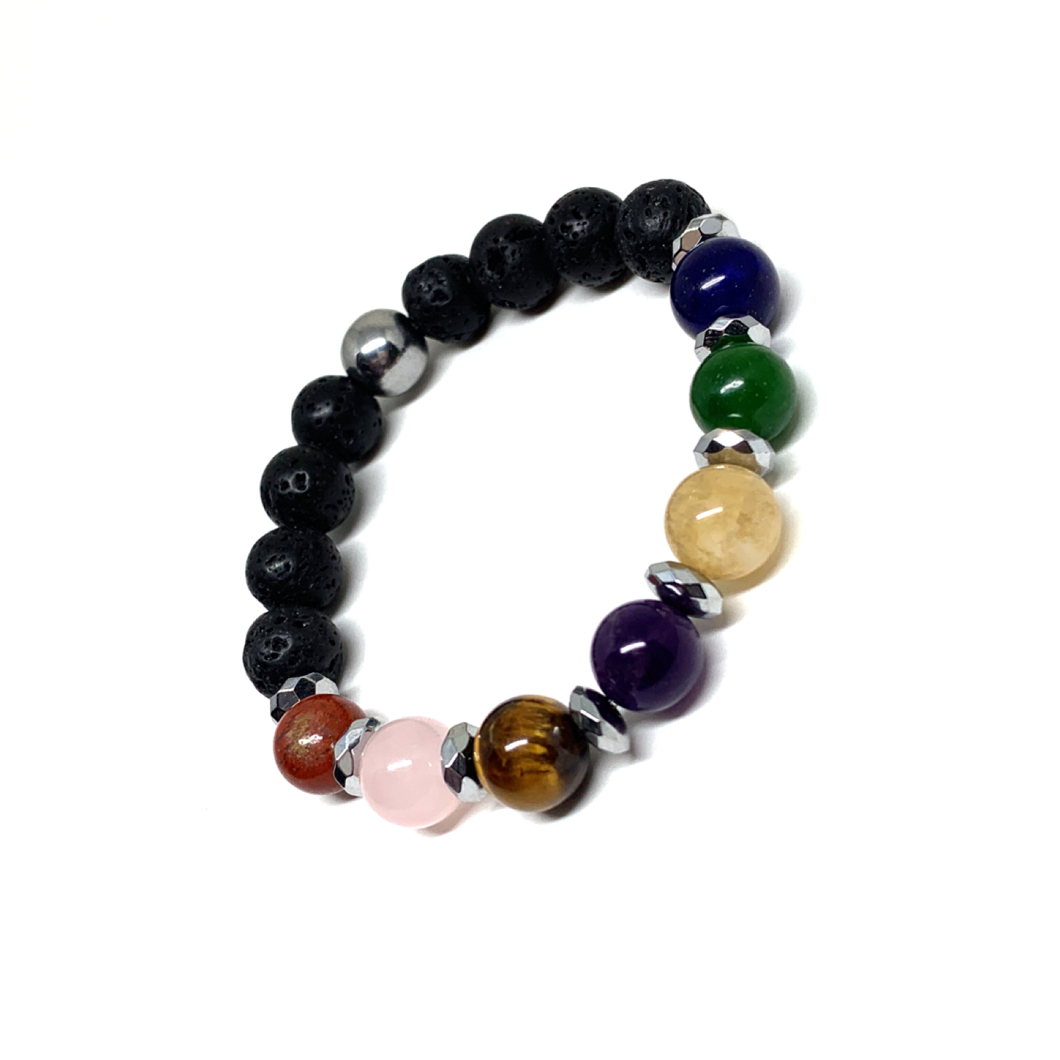 Silver Diffuser Chakra Bracelet (with spacers)