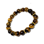 Load image into Gallery viewer, Tiger Eye and Gold Hematite Bracelet
